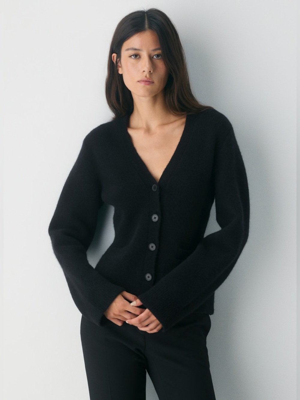 NWT Aritzia Babaton merino wool Seaport cardigan in black size XL